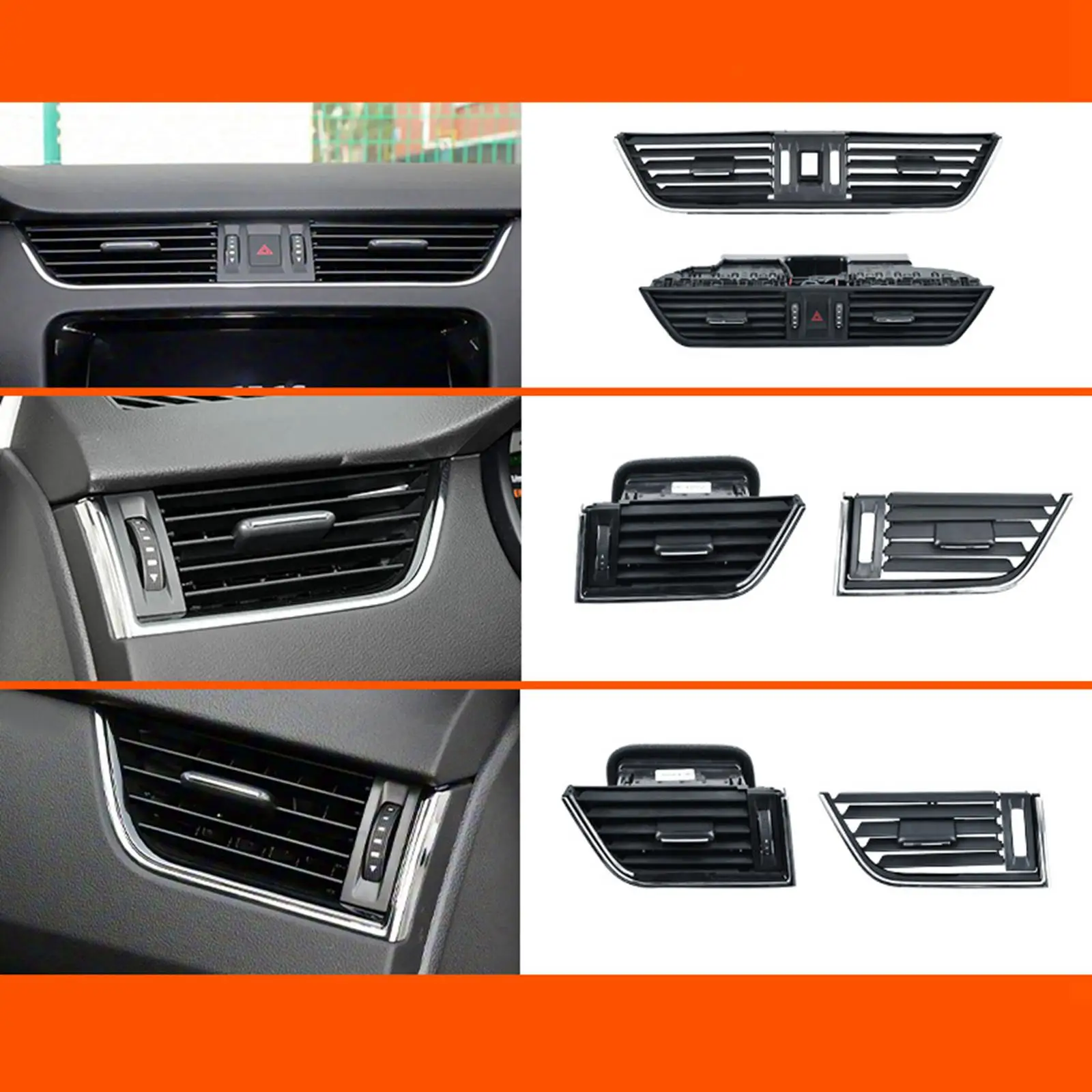 

Black Air Vent Panel Air Outlet Cover Durable Repair Accessory for Skoda Octavia