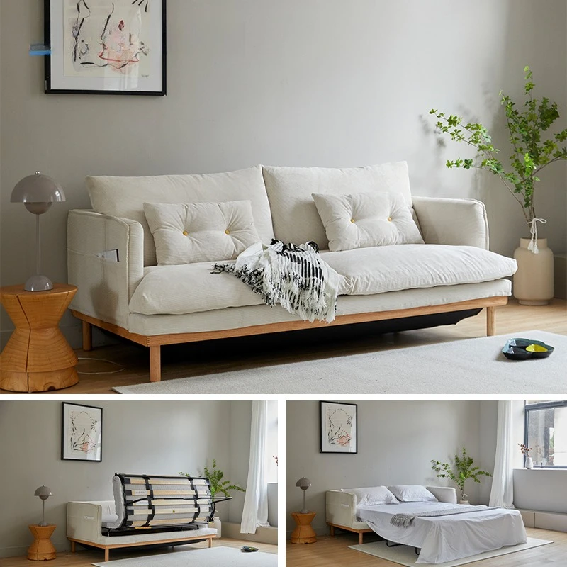 Small apartment living room rest foldable flip multi-functional sofa bed