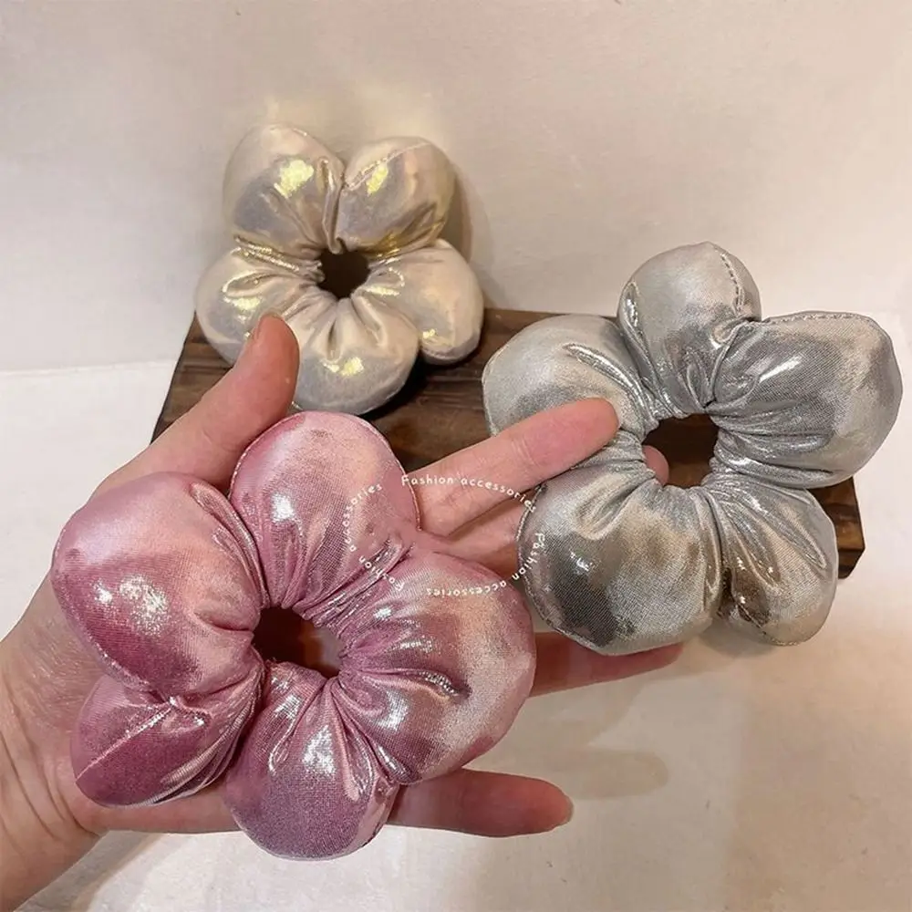 زهرة شكل الأطفال زهرة Scrunchies القطن معبأ القماش كبير توك شعر الكورية نمط ذيل حصان حامل #5