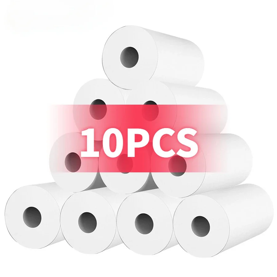 Papel térmico para impressora instantânea câmera infantil, 57*25mm, 10 cores, cor branca, papel de impressão para câmera infantil, acessórios de substituição