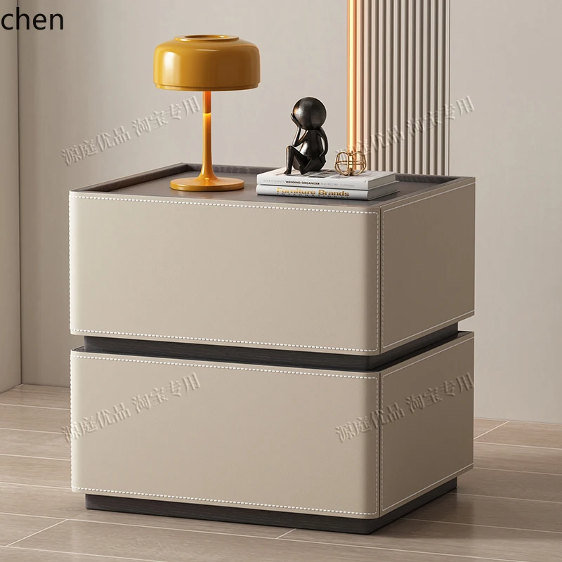

ZML solid wood new modern simple high-end bedroom bedside table creative design
