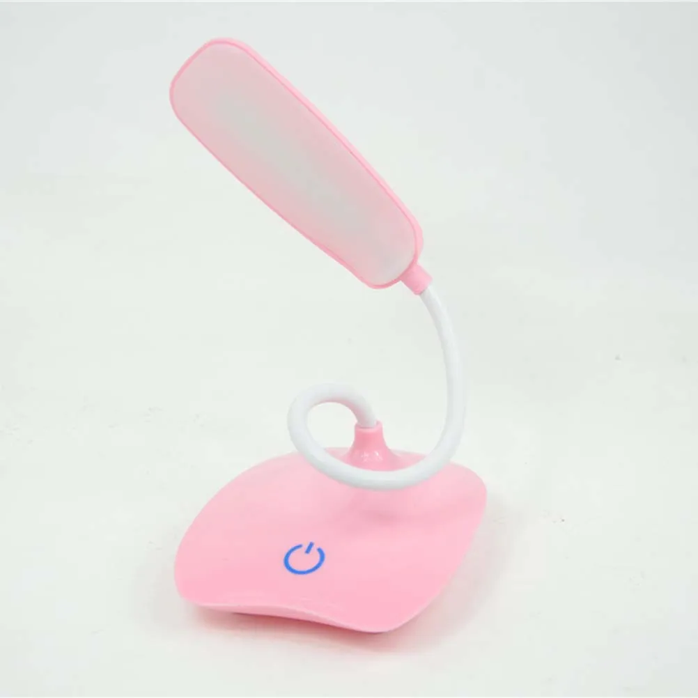 

1Pcs LED Touch Control Dimming Table Lamp USB Rechargeable Three Settings Flexible Reading Desk Light Eye Protection Pink