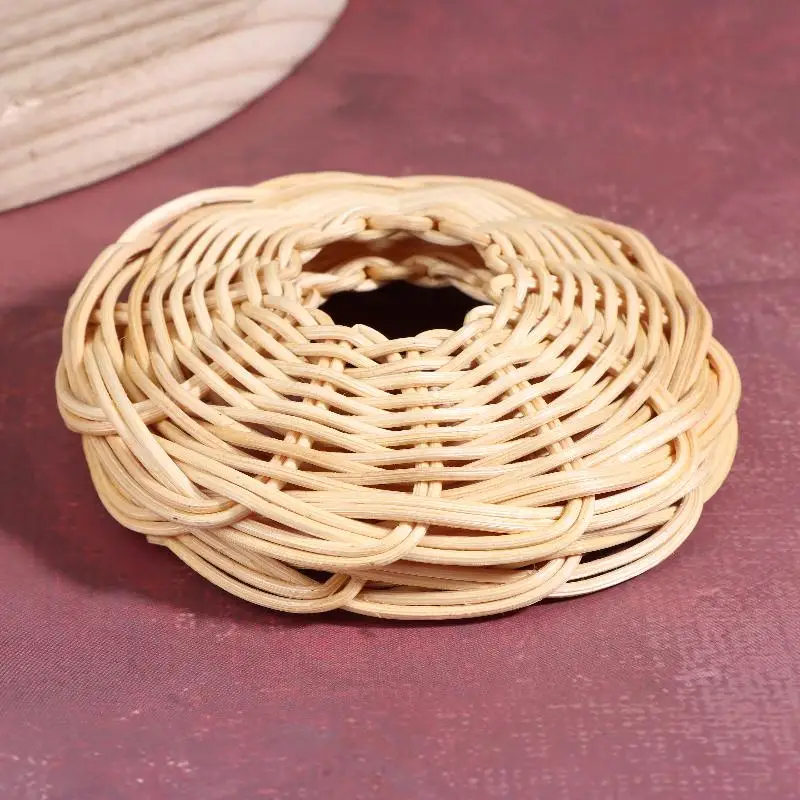 SL2Pcs Handwoven Rattan Lampshade Vintage Chandelier Hanging Light Cover Outdoor Camping Interior Lamp Shade Decoration