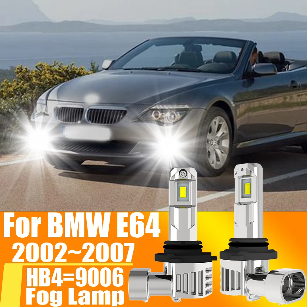 2pcs HB4 9006 Led Fog Light Canbu Car Bulb High Power 6000K Xenon White Headlight Turbo Diode Lamp 12v 55w For BMW E64 2002~2007