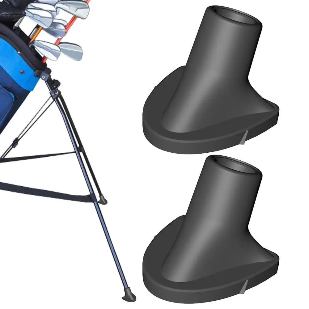 2 Stuks Zwarte Golftas Voeten Nieuwe Vervangende Universele Golf Rubberen Voetjes Draagbare Golftas Accessoires Golfstand Voeten