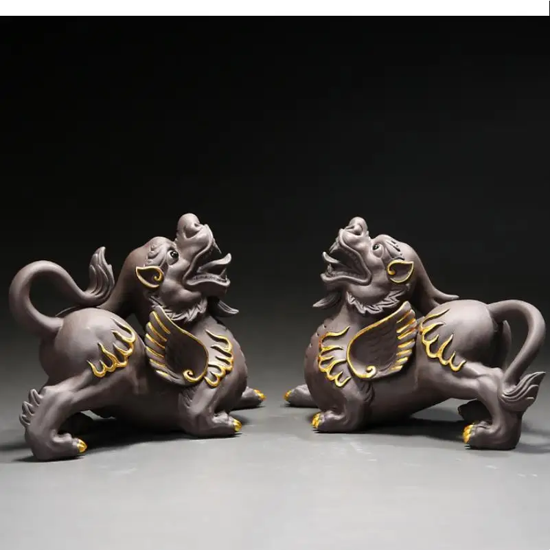 

Chinese Tea Set, Lucky Pet,Purple Sand Statue Decoration, Office, Living Room Table,Sculpture Craft Gift Accessories