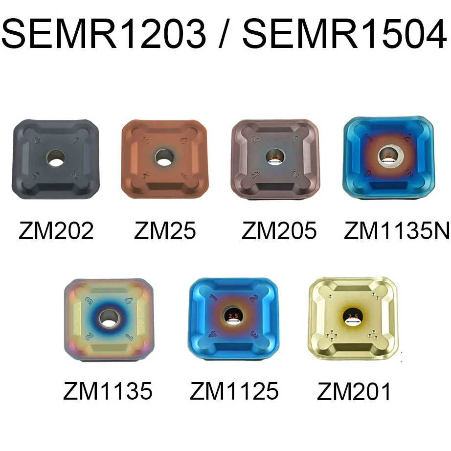10PCS Carbide Milling Inserts SEMR1203 / SEMR1504 Indexable CNC Lathe Tool Carbide Milling Turning Tool insert