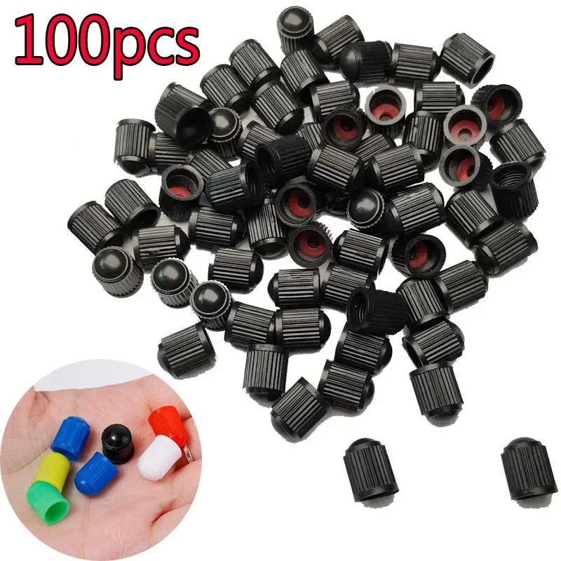 Car Tire Valve Caps 100 Pcs Motorcycle Bicycle Tyre Valve Caps Plastic Tire Stem Dust Cover Tire Stem Valve Caps Car Accessories