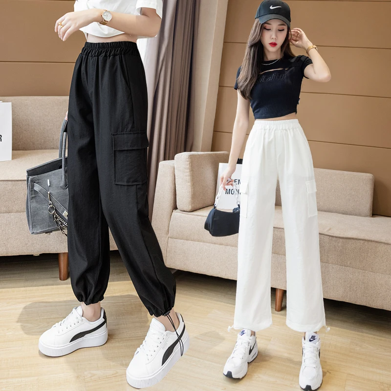 

New Fashion cargo pants women Pants Female Womens Sweatpants Girls Summer Casual Black Joggers baggy pants Trousers BPy081