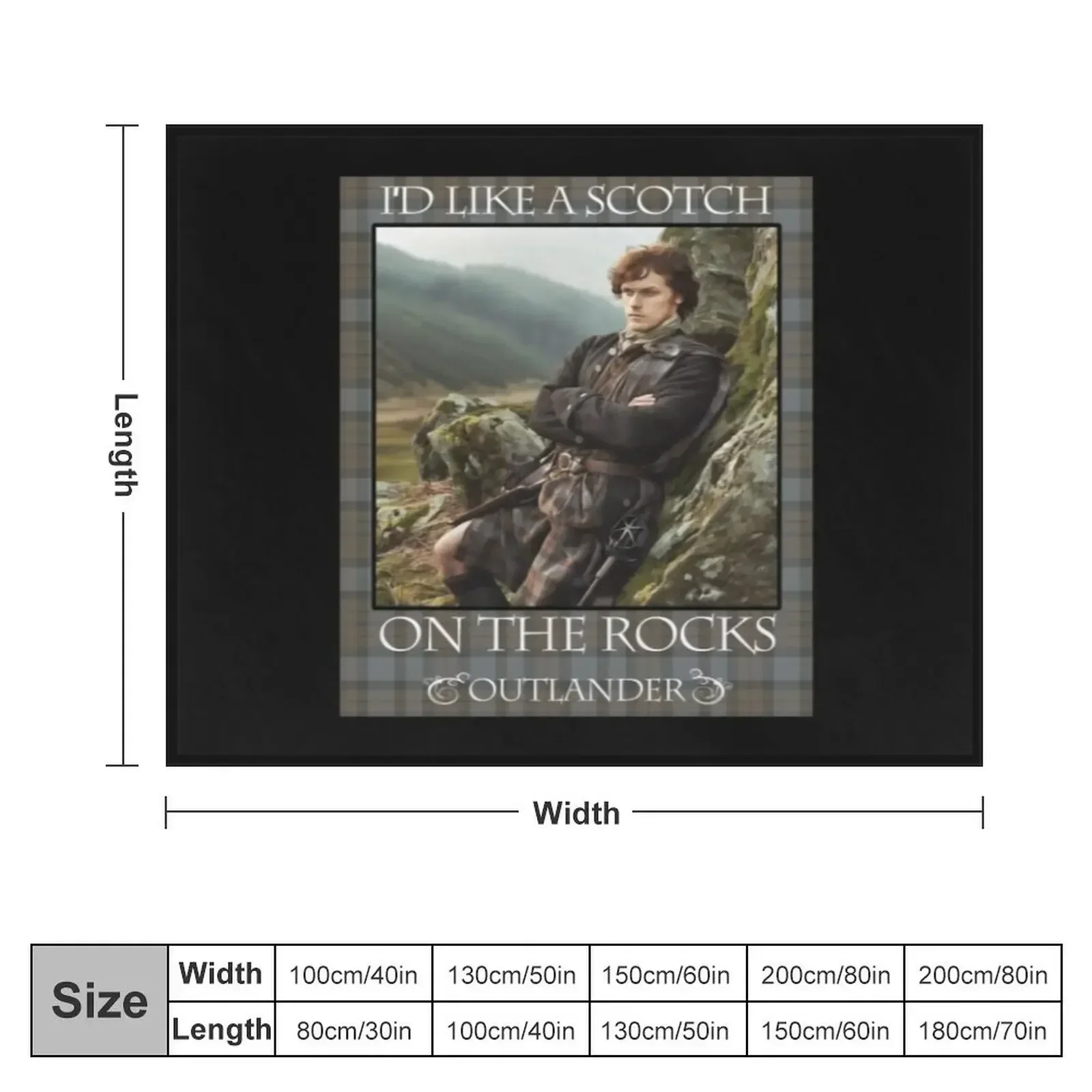 Outlander On Starz T-ShirtI'd Like a Scotch on the Rocks Throw Blanket Travel Stuffeds Flannels Blankets