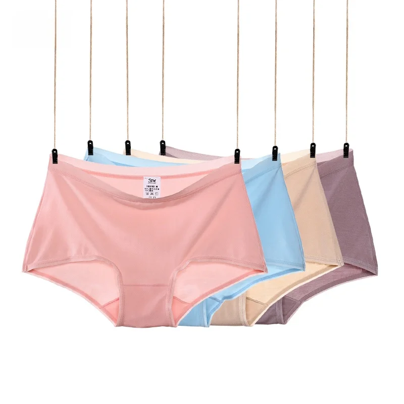 Ropa Interior Femenina STW Modal Sl, Transpirable, Sexy, Levanta Glúteos, Color e Pants, Ultra Delgada, Cintura Media, Tipo Bóxer