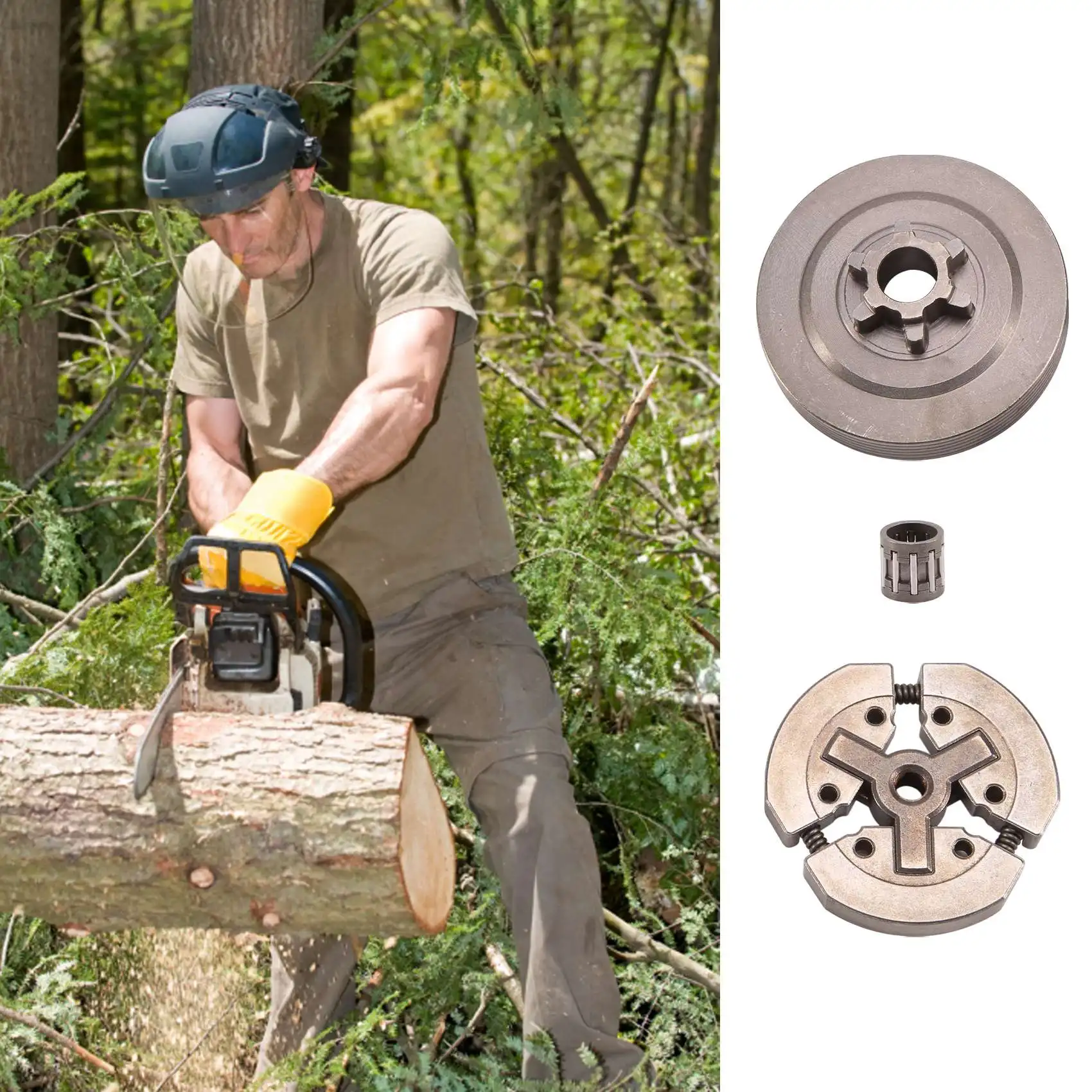 

YFYS 3/8 Clutch Drum & Clutch & Needle Bearing Fit For Chinese Chainsaw 3800