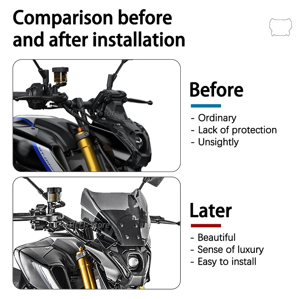 ใหม่2021 MT09 SPรถจักรยานยนต์อุปกรณ์เสริมกระจกกระจกอะคริลิคWind Shield Deflectore FitสําหรับYAMAHA MT-09 MT 09 Mt09 /sp