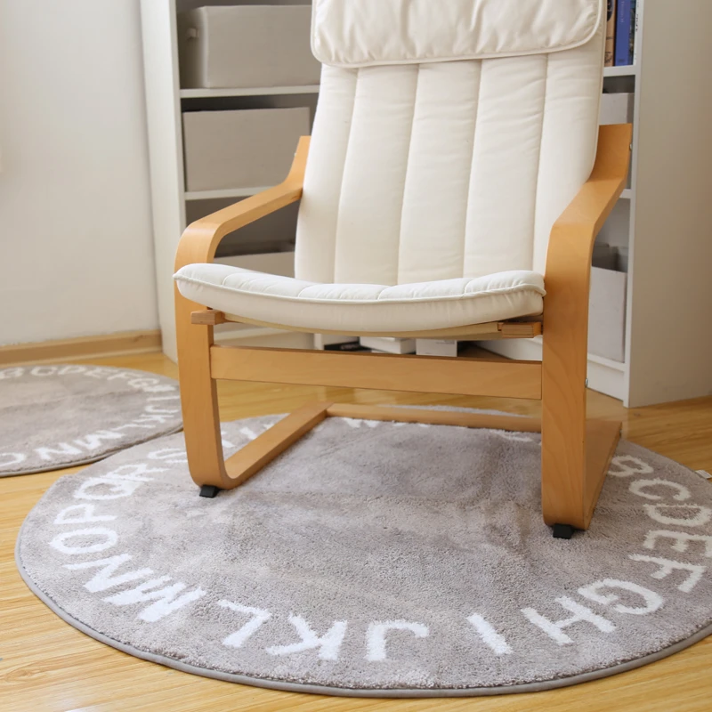 Tufted plush round rug simple letter round study room coffee table cushion computer chair cushion