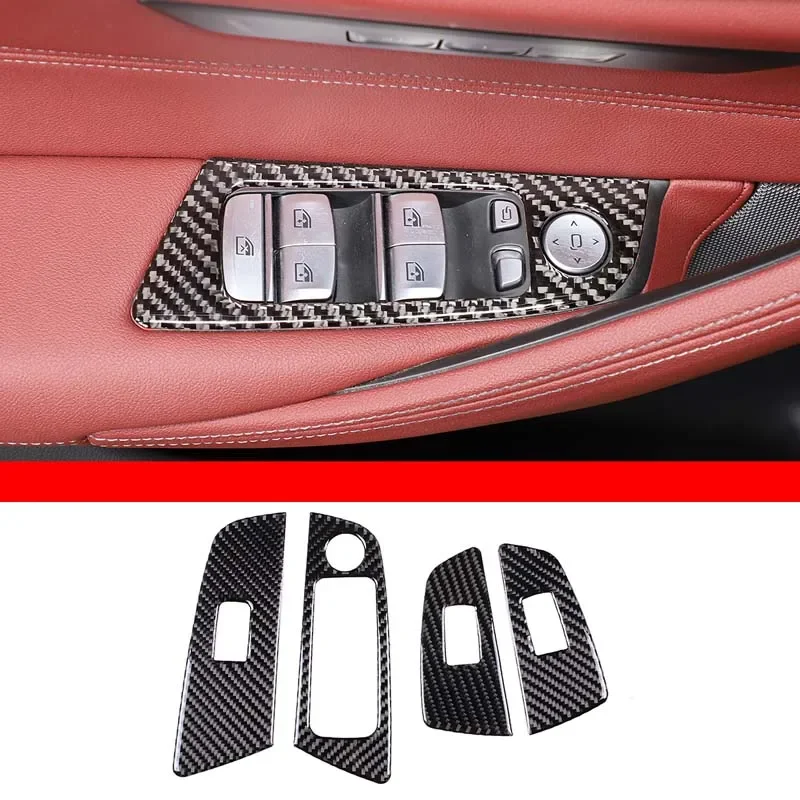 

For 2018-2022 BMW 5 Series G30 soft carbon fibre car styling car glass lift switch button frame sticker car accessories