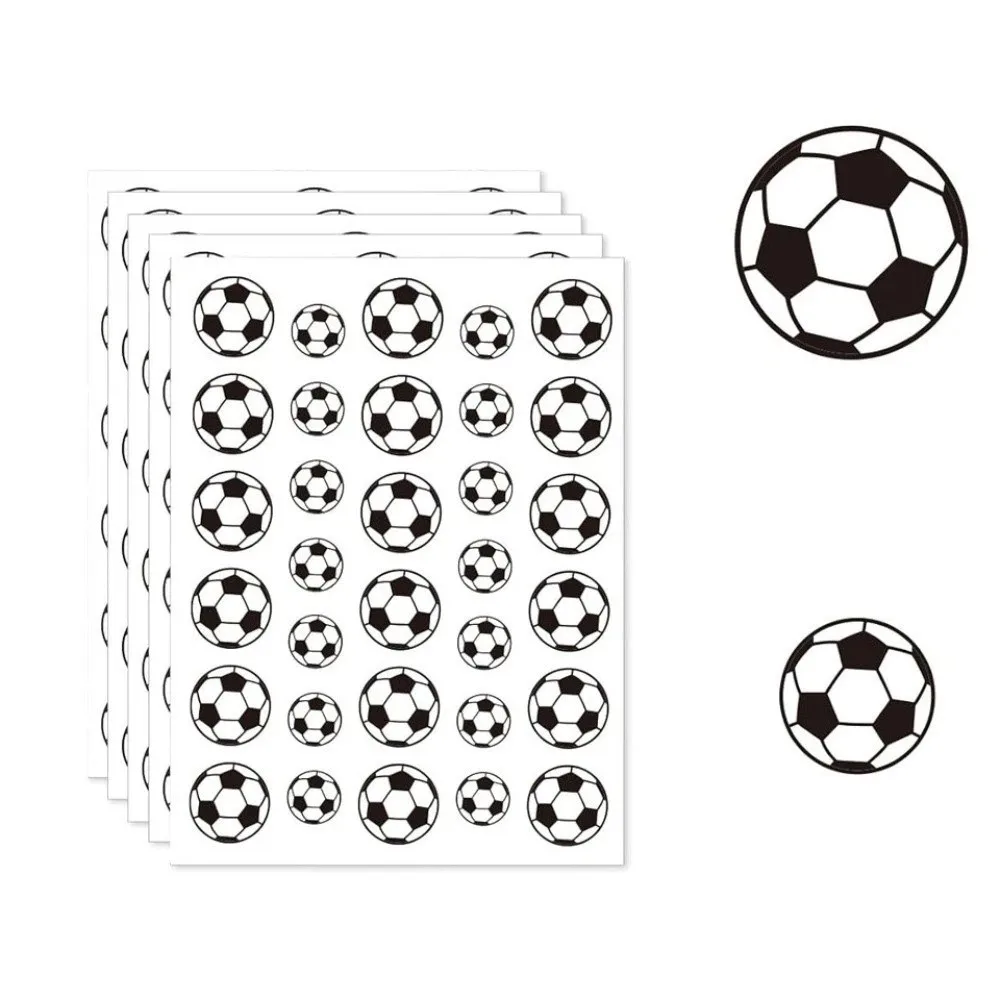Autocollants de football en papier multi-tailles pour festival, étiquettes décoratives imperméables pour ballons de sport, pour enfants