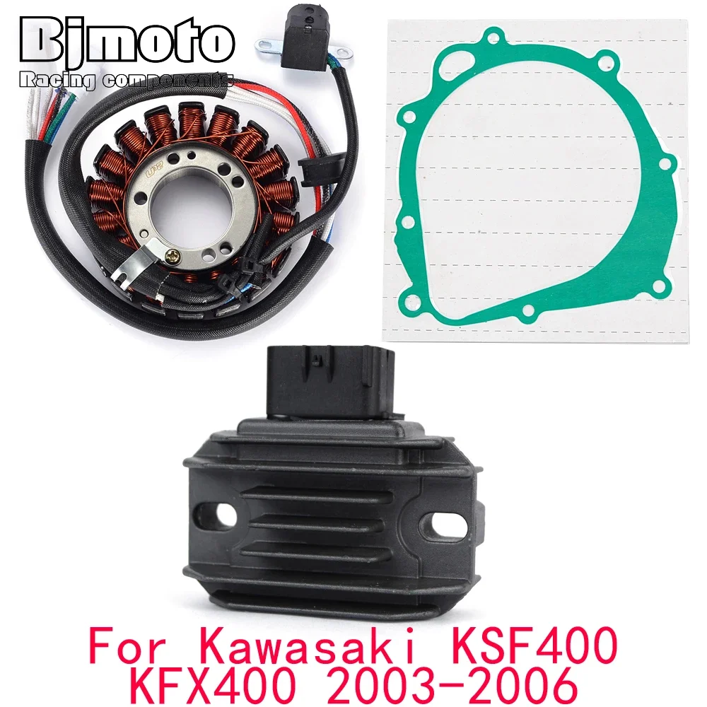 KFX400 2006 KSF400 Engine Stator Coil+Voltage Regulator rectifier For Kawasaki KSF400 KFX400 2003 2004 2005 With Gasket KSF-400