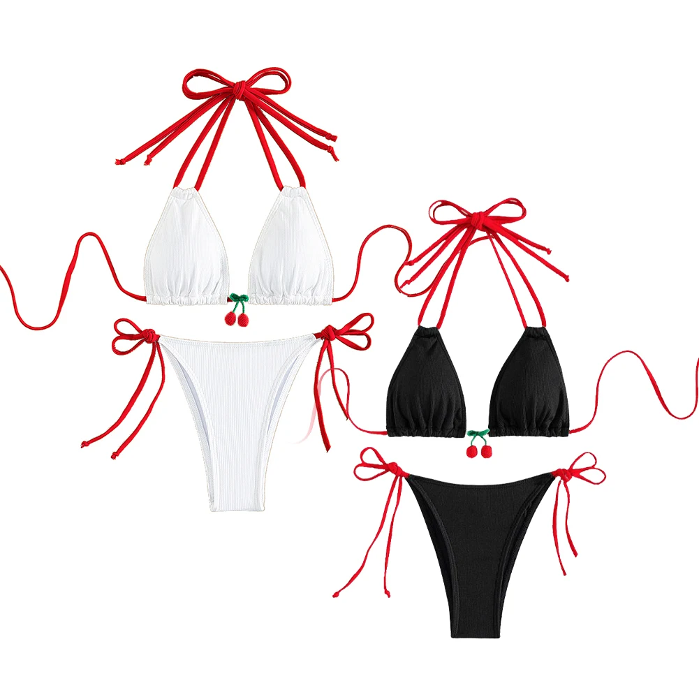 

Women Cute Strappy Swimsuit Ladies Sexy Beach Bikini Set Bra + Briefs Sets Brazilian Biquinis Swimwear