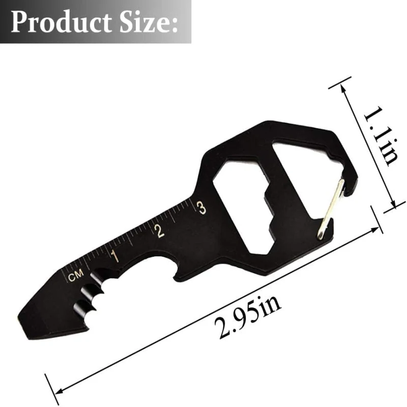 1Pcs Keychain Bottle Opener Multi Tool, Stainless Steel EDC Gadget, 6 in 1 Universal Everyday Carry Pocket And Backpack Tool