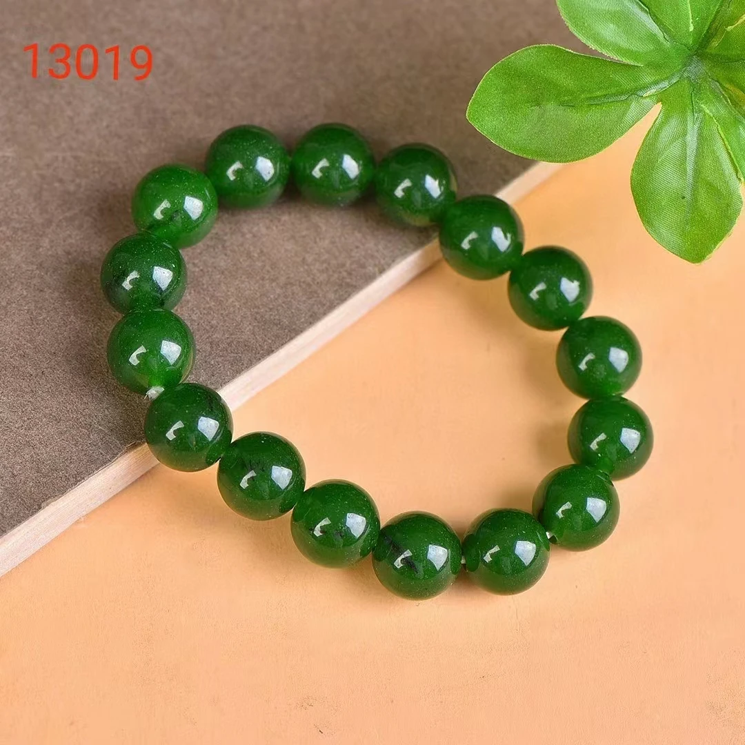 JASPER Hand Chain Spinach Green Stone Bangle Men Womens 12mm Round Beads Elastic Strand Bracelets Unisex Charms Jewelry