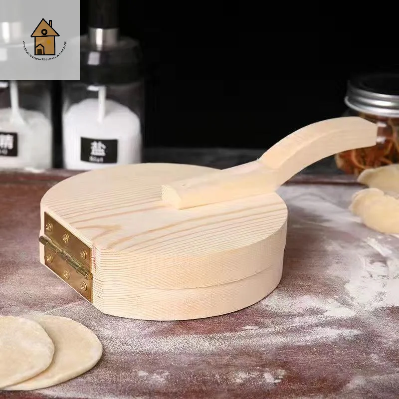 

Solid Wood Dough Press Tool Quick Easy Dumpling Skin Presser Home Dumpling Wrapper Skin Making Mold Kitchen Pastry Baking Tools