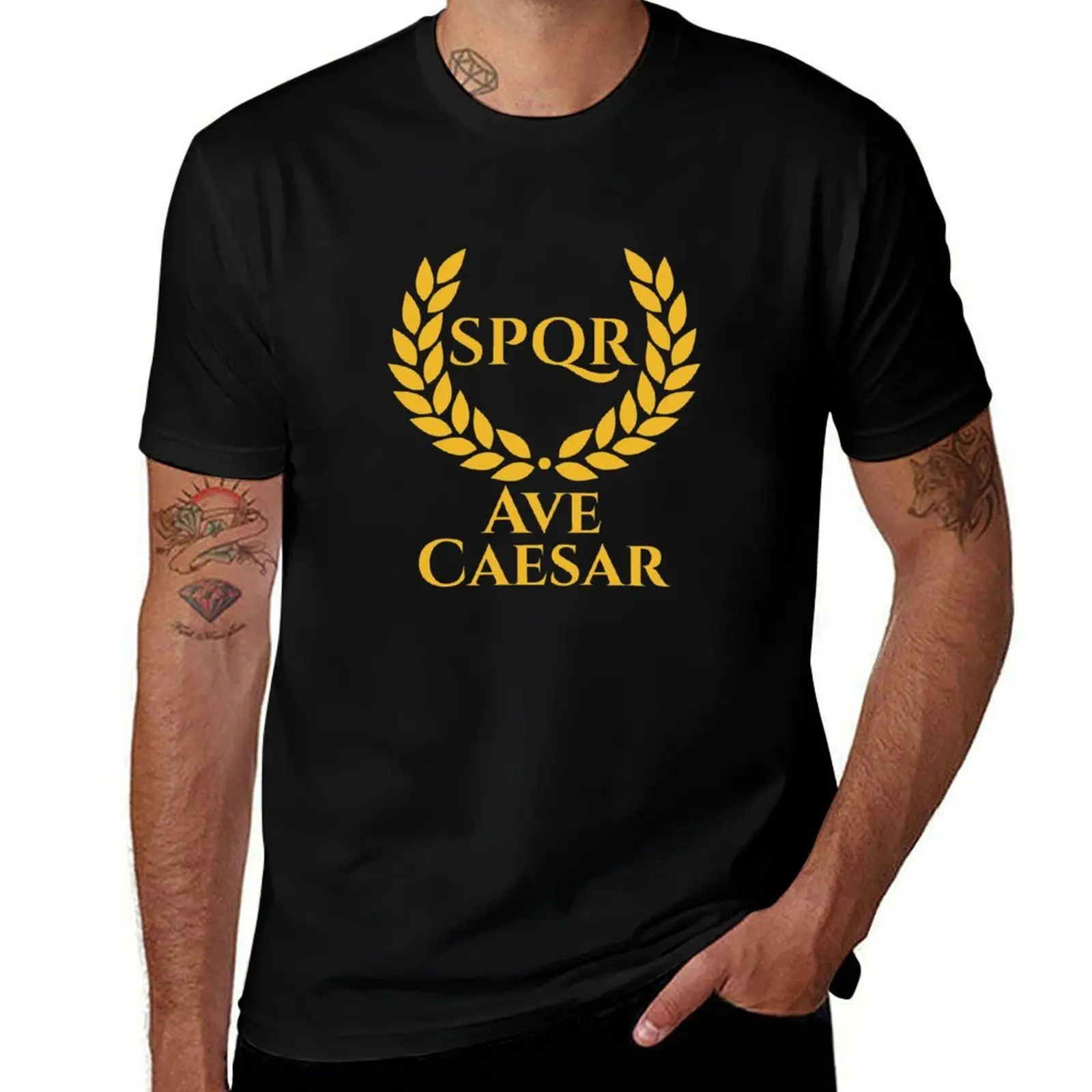 Ave Caesar - Ancient Rome SPQR Eagle Standard T-Shirt Streetwear Print Tee Shirt T-Shirt