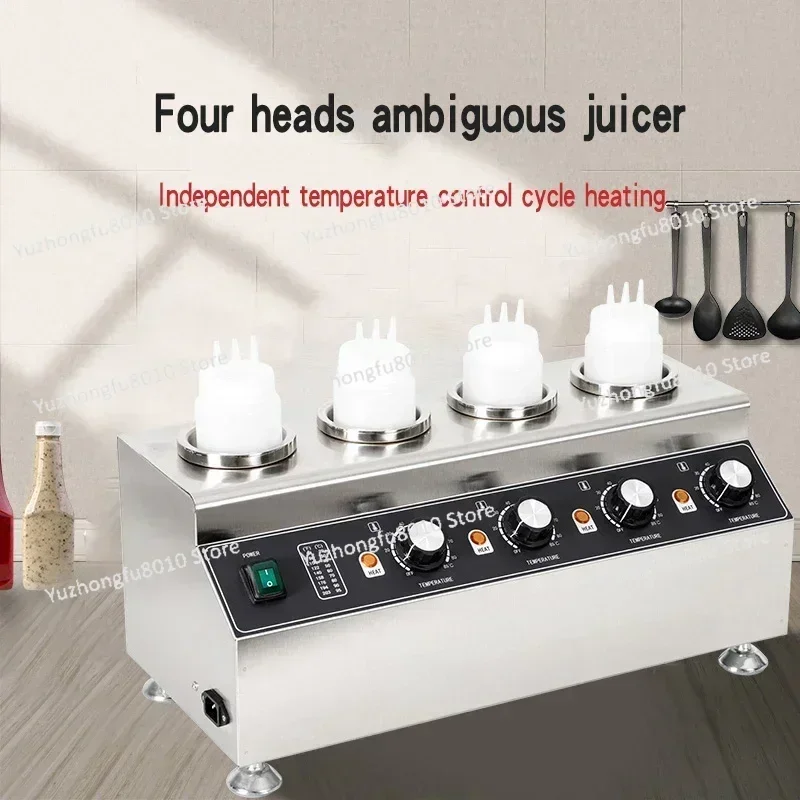 Commercial Bench Type Four Head Round Juice Warming Machine Heat Preservation Steamer
