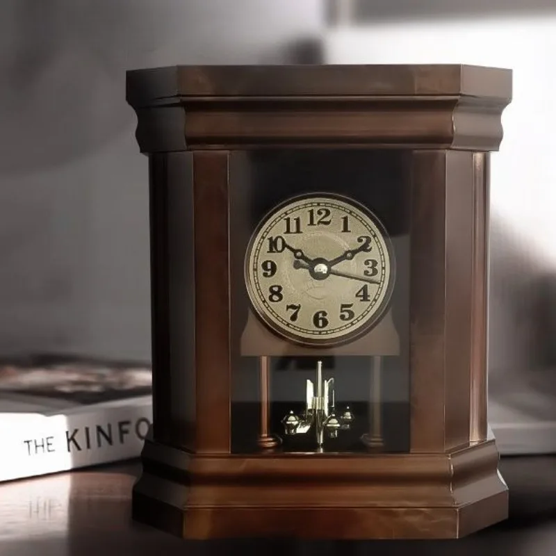 Customizable Orologio da tavolo semplice e silenzioso in metallo Orologio da tavolo multifunzionale di lusso retrò creativo Orol