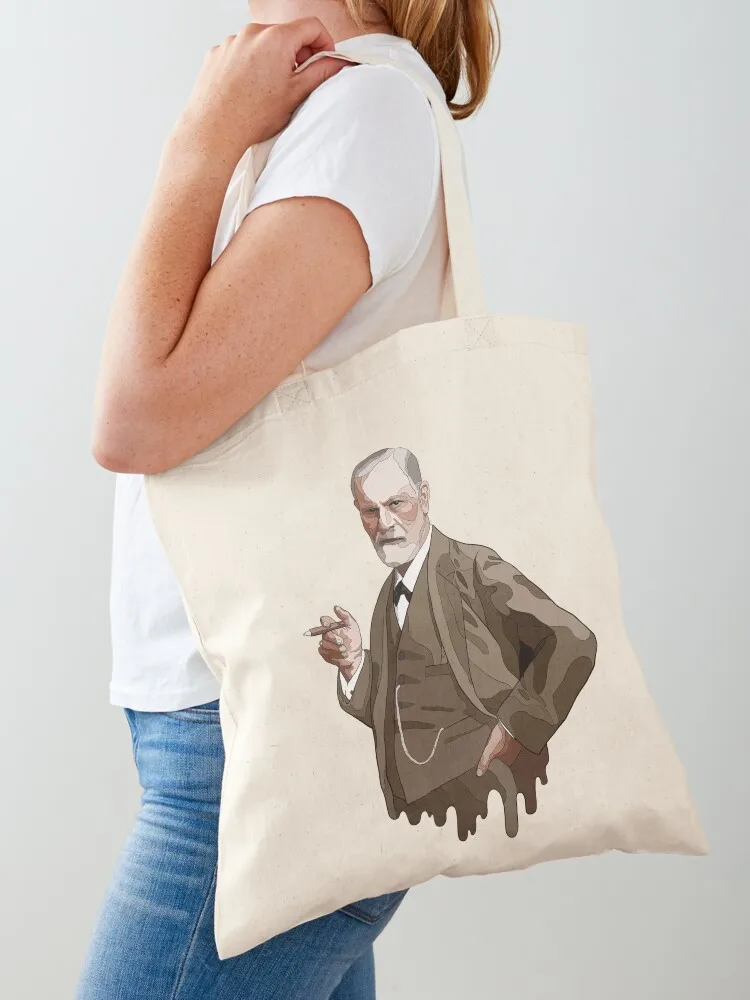 

Illustration of Sigmund Freud - founder of psychoanalysis / psychology Tote Bag Reusable bags woman shopping bag
