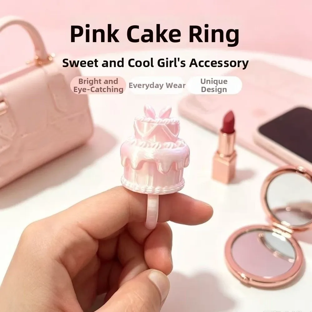 3D Simulation Cake Cake Ring Candle Holder Silk Finish Romantic Birthday Cake Ring Topper Bow Knot Novelty Mini Cake Candle Ring