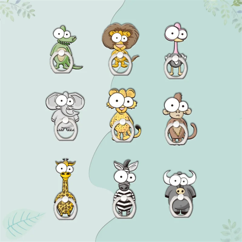 

Зоопарк Зебра Тигр Лев Животное Держатель для мобильного телефона Металлическая подставка для кольца на палец Держатель для телефона Поддержка телефона для всех телефонов