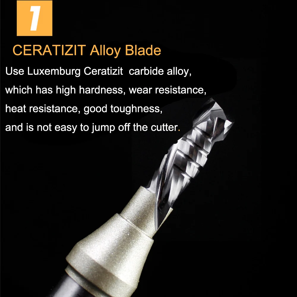 ARDEN Compression Bit Woodworking Double Veneer Cutting Compound Spiral Router Bit Engraving Machine Cutting Tool AK47-4