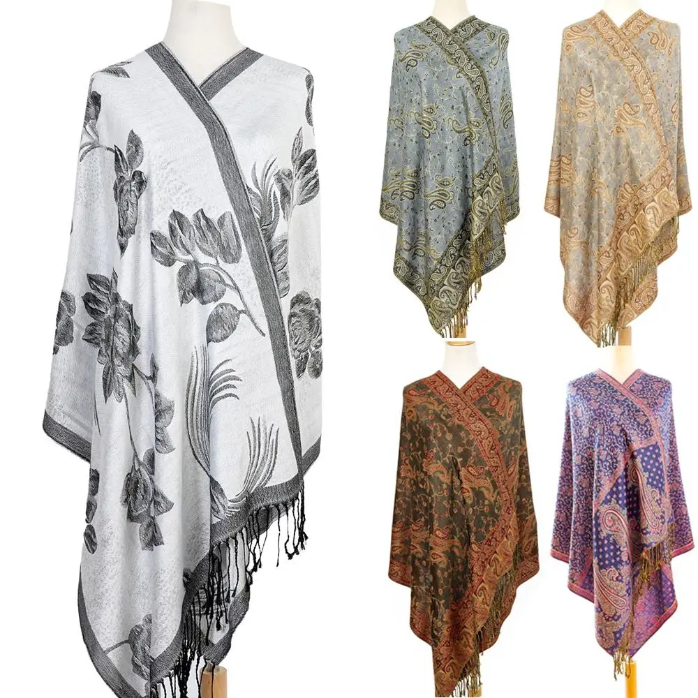 

Fashion Paisley Long Scarf Tassel Imitation Cashmere Shawl All-Match Sun-Resistant Hijab