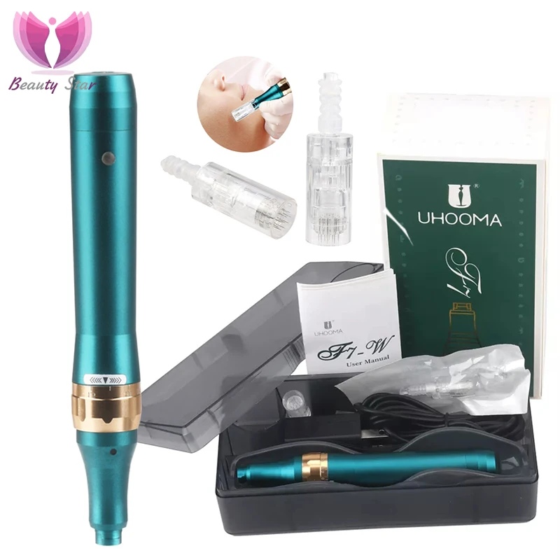 Derma Penf7 elektrische Mikron adel Derma pen F7 Hautpflege Falten entfernungs maschine Verjüngung Make-up Tattoo mit Nadeln Gerät