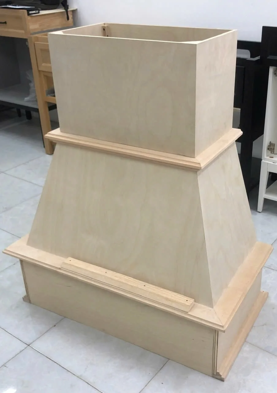 Decorative Wooden Range Hood Cover Custom Wood Hood Vent for Kitchen Stove and Fume Extraction Wood Range Hood Cover