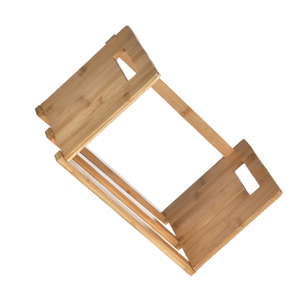 

Bamboo Bookshelf Storage Rack Desktop Bookend Student Bookends Safe Healthy Retractable Design Polished Surface