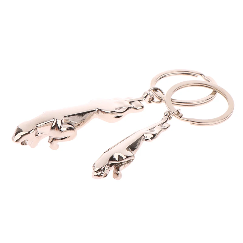 Portachiavi leopardo classico in acciaio inossidabile color argento Portachiavi per auto Jaguar Portachiavi per borse fini Due tipi di gioielli