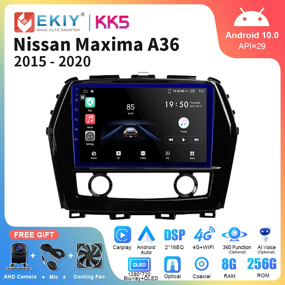 EKIY KK5 For Nissan Maxima A36 2015 - 2020  Android 10 Car Radio Player GPS Navigation Stereo Carplay 4G WIFI DSP No DVD 2 Din