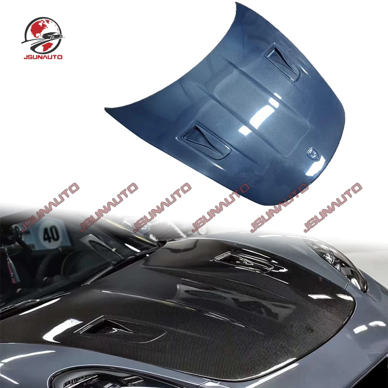 For Porsche 718 GT4Carbon Fiber Front Bonnet Engine Cover For Boxster Cayman 2016-2022 FRP Bodykit Hood Cover