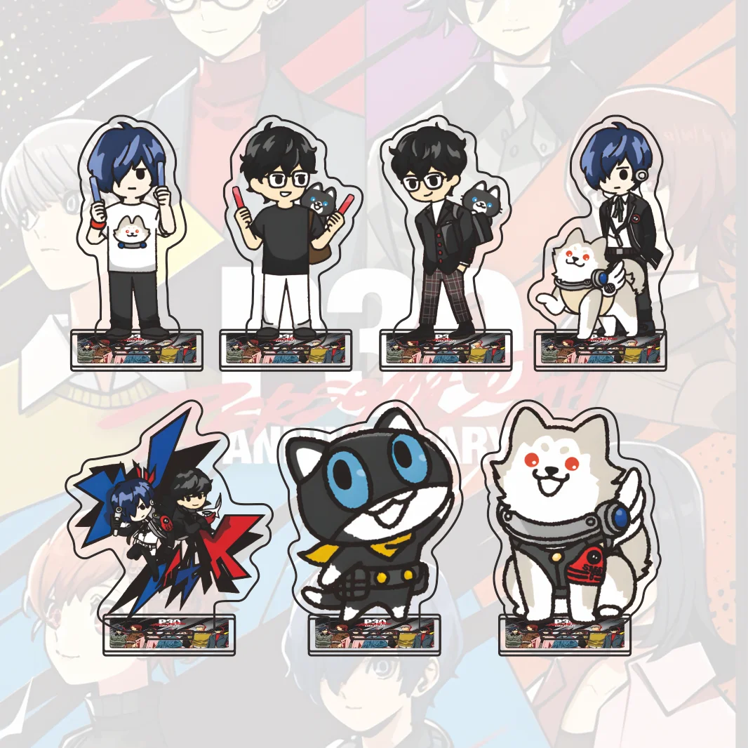 New Persona Series Acrylic Stand Figure Makoto Yuki Morgana Q Version Anime Desktop Ornament Collectible Decor Gift Keychain