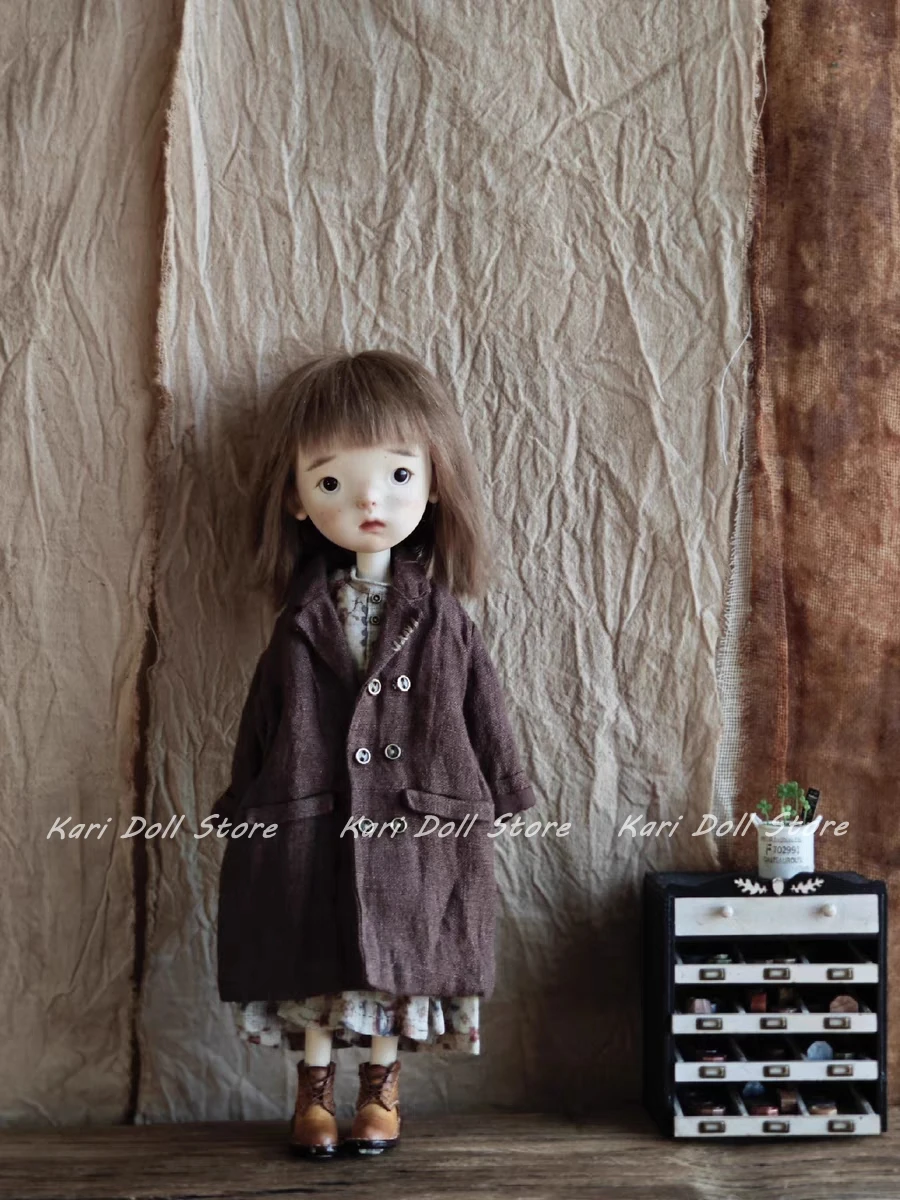 ملابس وتنورات دمى كاري 2025 بدلة طويلة فضفاضة من القطن والكتان لدمية Landazz Landoudou ob24 ob22 #5