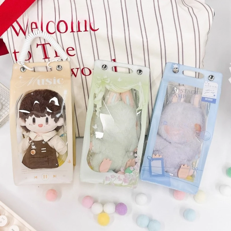 Kawaii Chocolate Storage Bags 15cm Doll Bag Transparent Dustproof Storage Case for Plush Doll Display Bags with Lanyard 2026 New