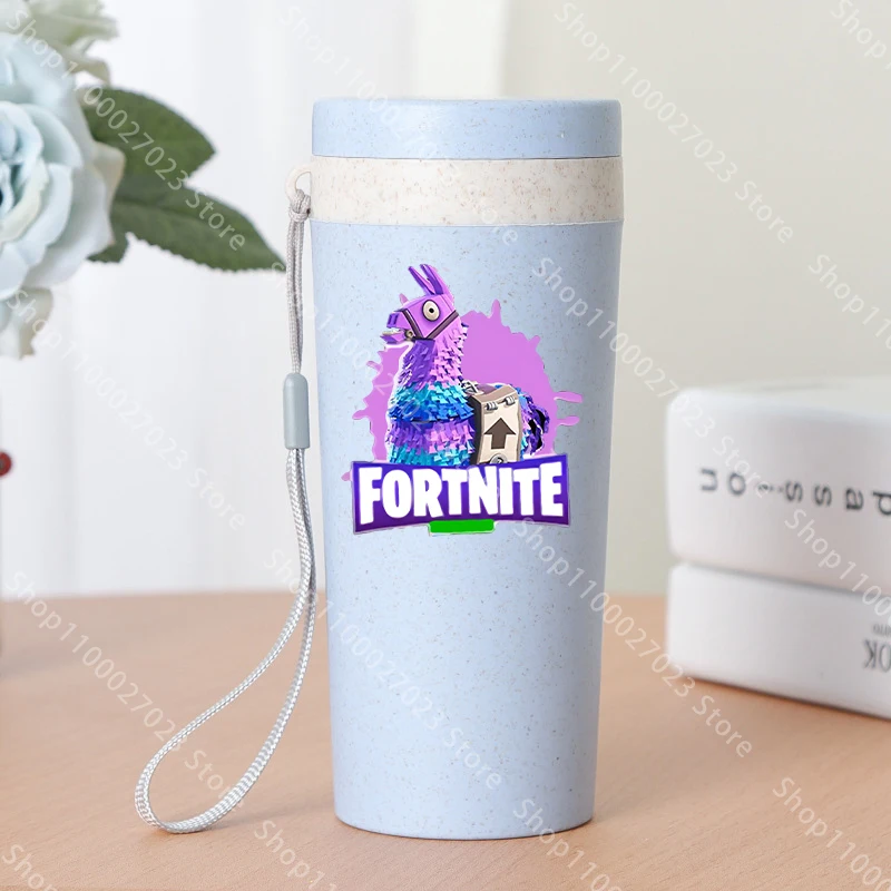 Taza de agua de dibujos animados Fortnite de 350ML para adultos, vasos de agua a la moda, vasos de plástico Kawaii para estudiantes, tazas de leche bonitas, regalo de cumpleaños