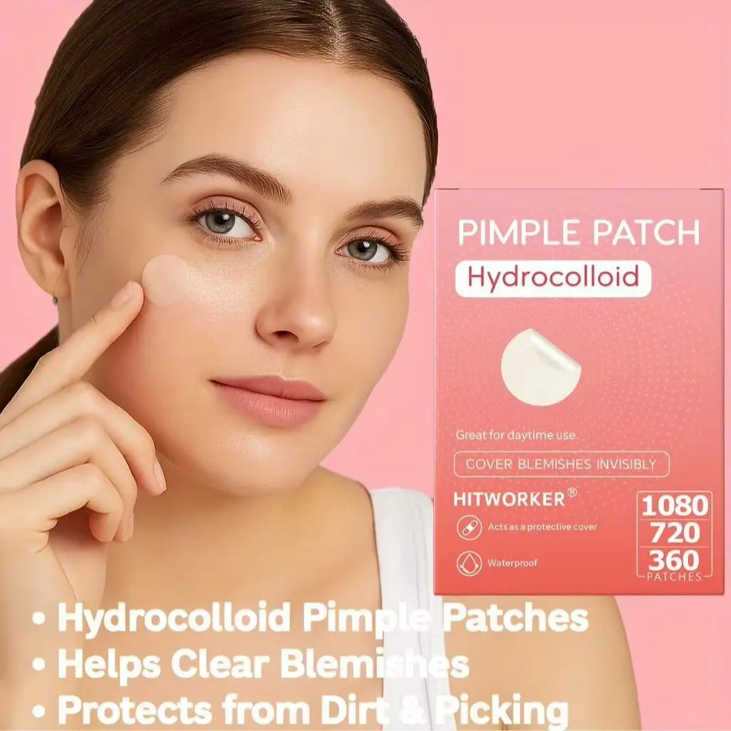 1080/720/360 قطعة/مجموعة من ملصق عيوب غطاء هيدروجيل - مقاوم للماء، لا طعم له، خالٍ من الجوهر، ويمكن استخدامه ليلاً ونهارًا