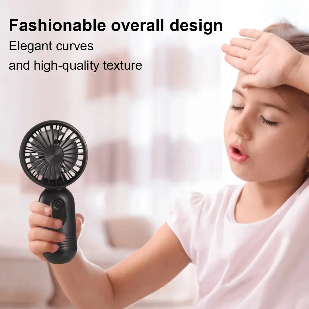 USB Fan 4 Gears 3 Speeds Rechargeable 400mah MINI Air Cooler Low Noise Handheld Cute Small Fan Portable Cooling Fan Electric