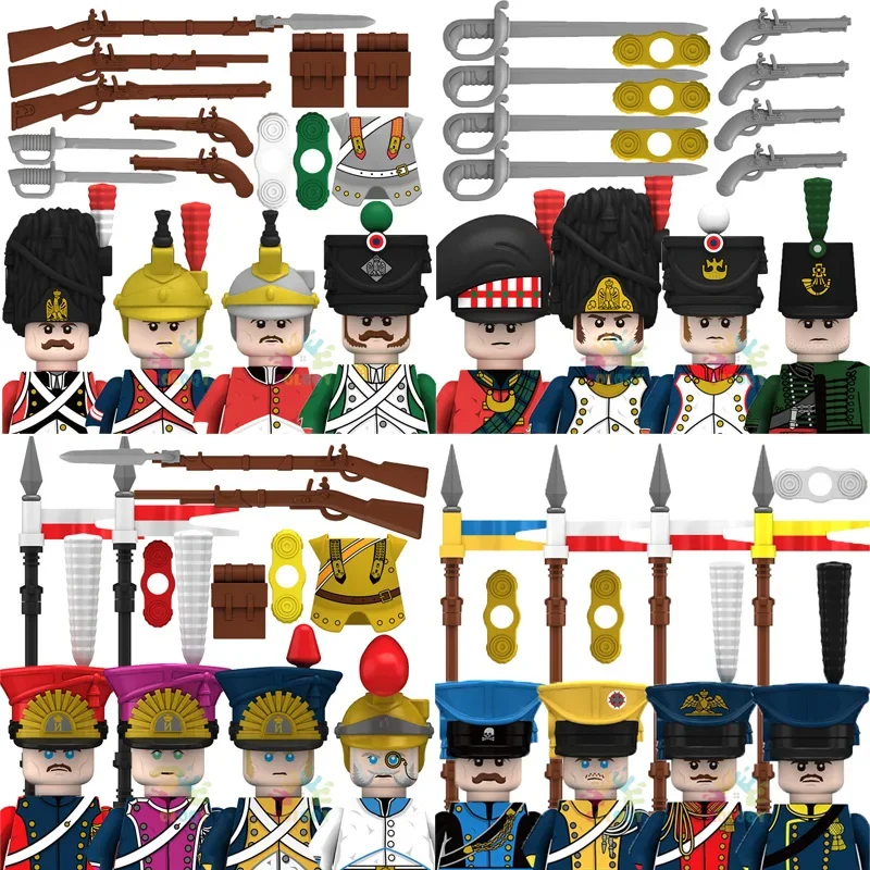Kinderspielzeug 4 Stück Infanterie-Soldaten Bausteine Füsilier-Garde-Legion Mini-Actionfiguren Spielzeug für Kinder Weihnachtsgeschenke