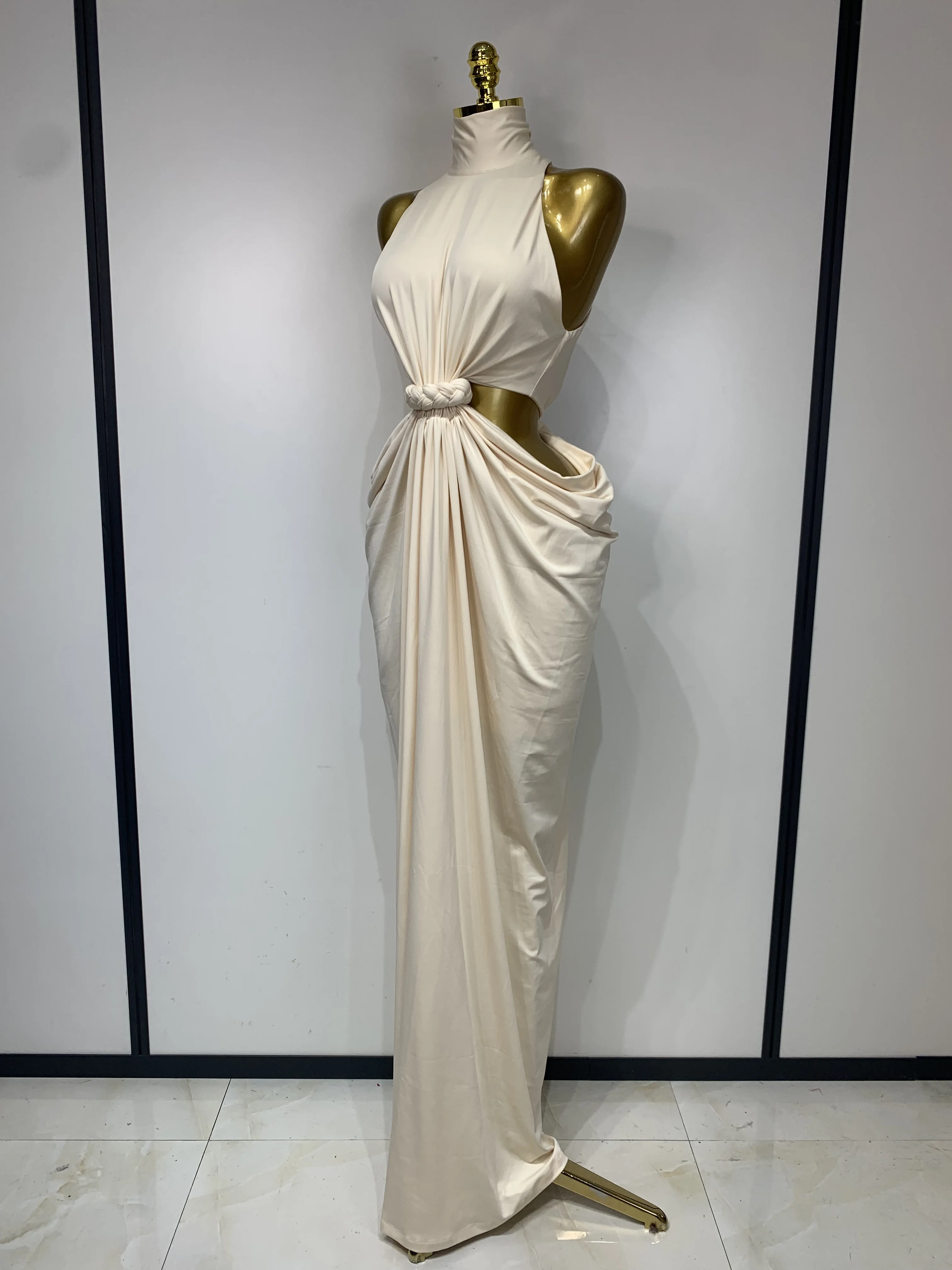 beige dress sexy Women High Quality Sleeveless Hollow Out Maxi Long Evening Party Luxury Birthday Celebrity Elegant Dresses Behind the Velvet Rope: off-shoulders US 12 / UK Set:5-Piece (Bed, Dresser, Mirror, Nightstand, Chest)