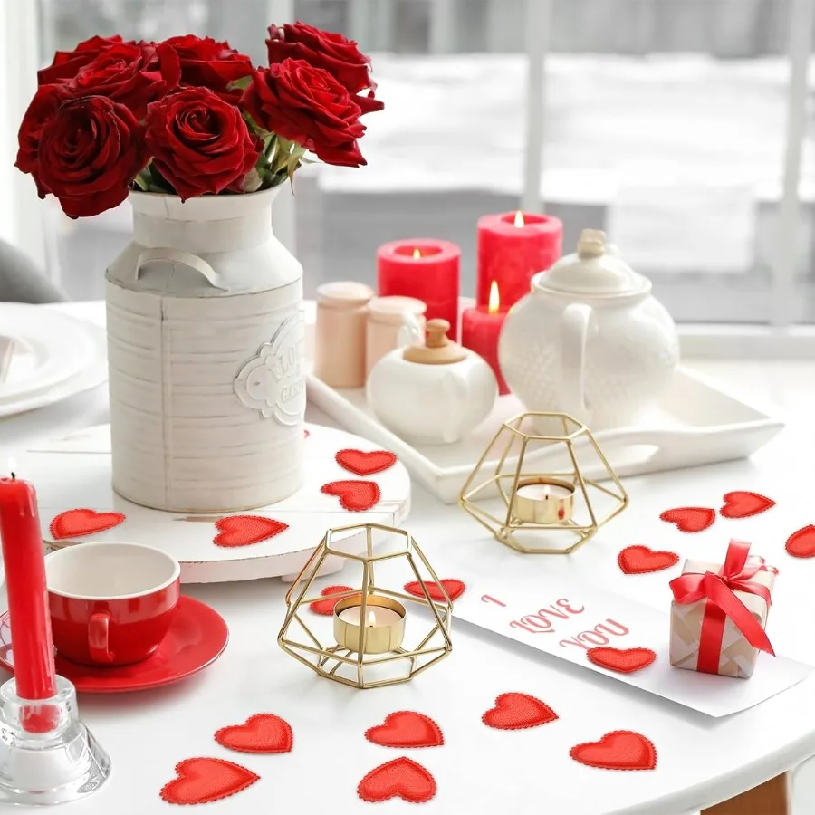 200 шт., 1,4 дюйма, конфетти с сердечками, 3D губчатые лепестки, украшения для стола, красные разбросанные поделки на День святого Валентина, свадьба, юбилей