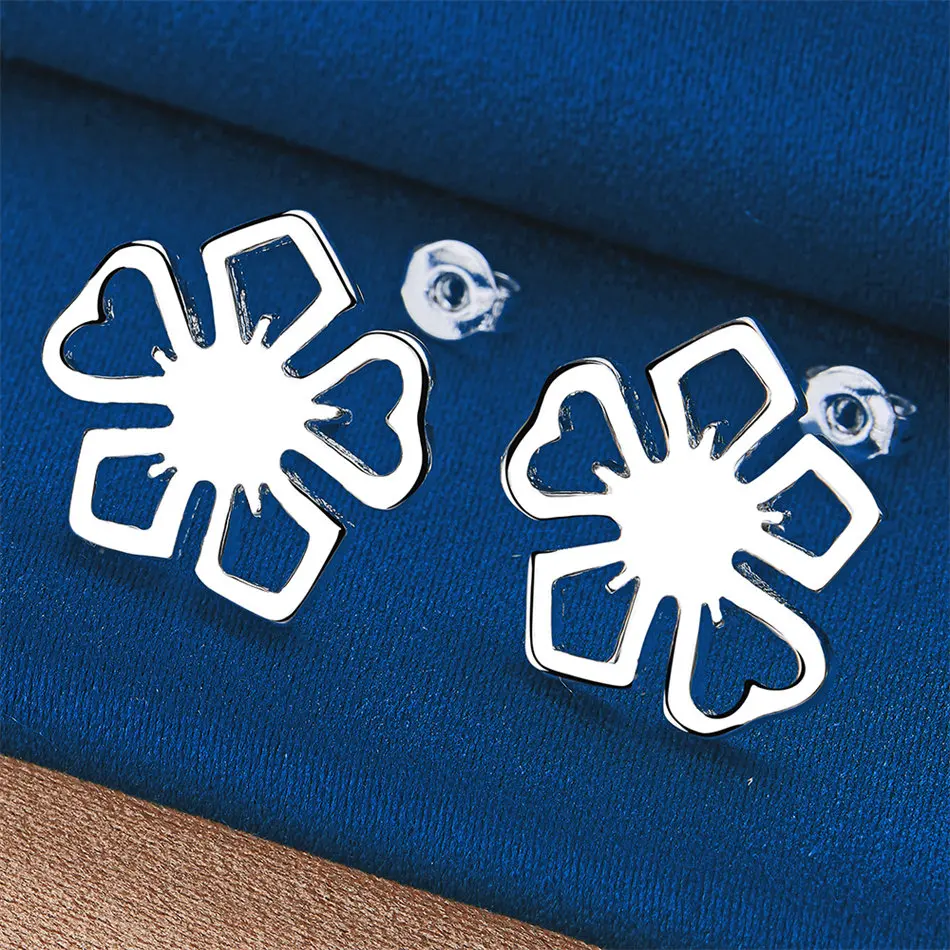 سحر 925 فضة فاخرة رائعة زهرة أقراط النساء هدية اكسسوارات الحفلات مجوهرات الأزياء #1