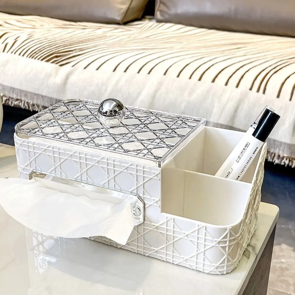 Compartmentalized Tissue Box Cute Exquisite Paper Box Creative Multi-purpose Napkin Storage Box Dinner Table